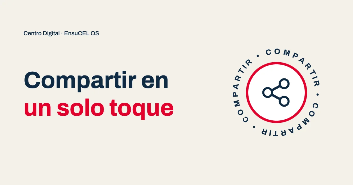Botón flotante de compartir en tu Centro Digital: un círculo que gira en la esquina para compartir en un solo toque