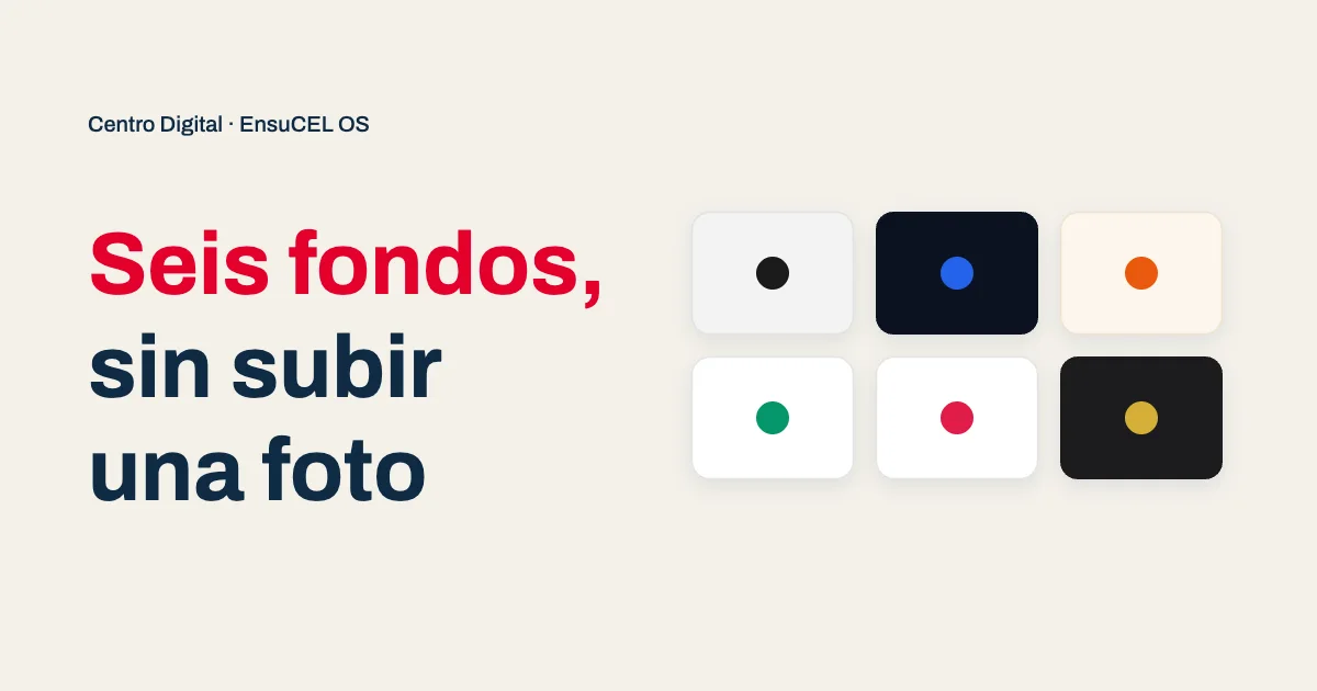 Seis fondos de diseño profesional para la portada de tu Centro Digital, listos con un clic, sin subir una foto