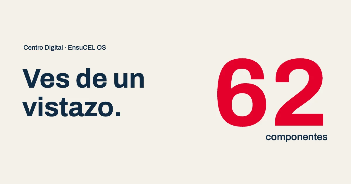 Resumen de los 62 componentes que ya incluye tu Centro Digital, visible de un vistazo desde tu propio panel